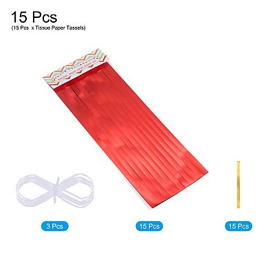 15 Pcs Tassel Garland Banner with Rope Tissue Paper Tassels Party DIY Kits