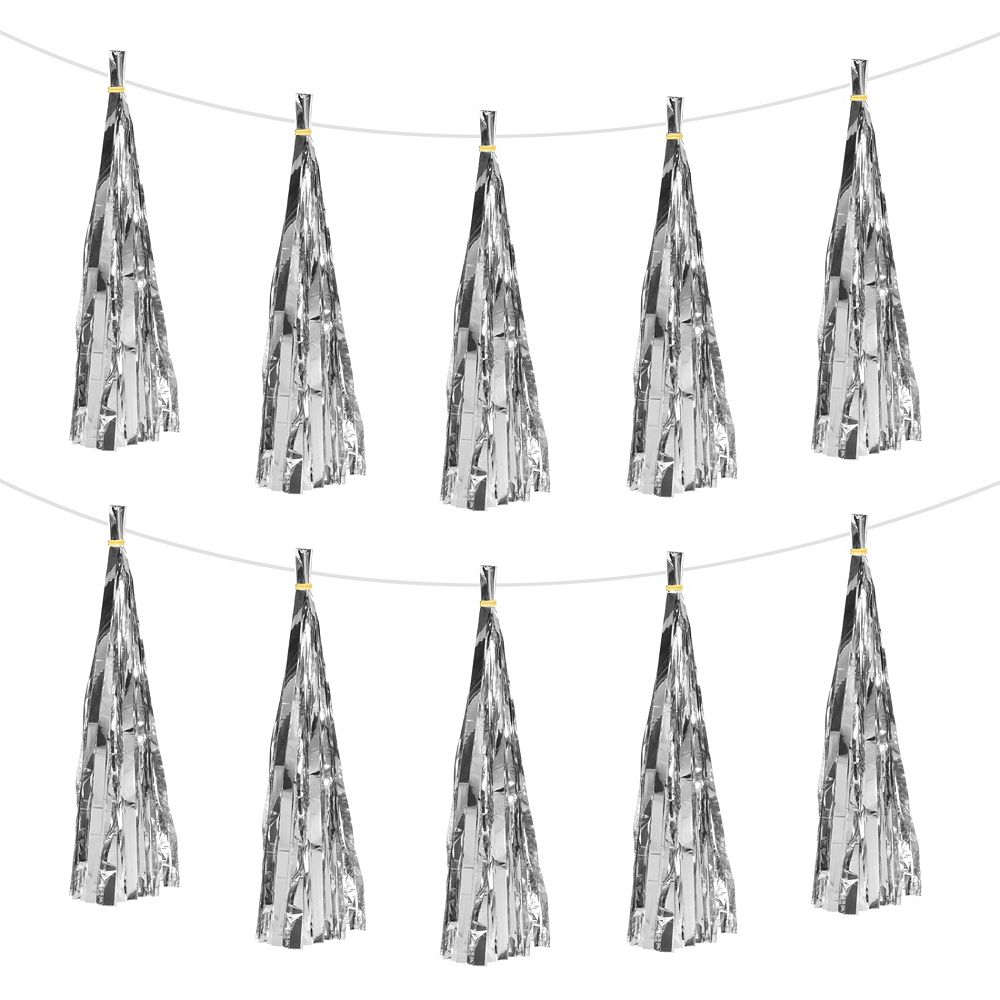 15 Pcs Tassel Garland Banner with Rope Tissue Paper Tassels Party DIY Kits