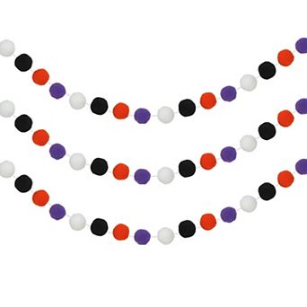 3 pc Pom Pom Garland, 6.5Ft Decor Hanging Garland Ball Banner with 20 pc Balls for Party Room