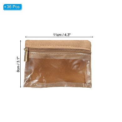 36 Pcs 4.3 x 3.1 Inch Flannel Travel Jewelry Pouch with Zipper