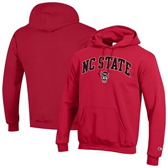 Men's Champion® Scarlet NC State Wolfpack Arched Logo Fleece Pullover Hoodie