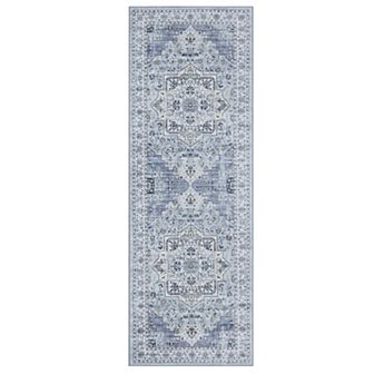Garvee Washable Non Slip Faux Wool Vintage Distressed Floral Printed Area Rug for Home