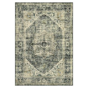 Garvee Faux Wool Vintage Printed Area Rug Ultra Thin Soft Carpet for Living Room Bedroom