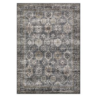 Garvee Faux Wool Machine Washable Vintage Distressed Geometric Printed Indoor Area Rug
