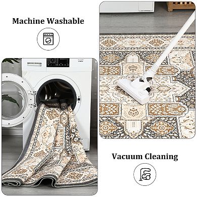 Garvee Machine Washable Non Slip Area Rug for Livingroom Soft Carpet for Home