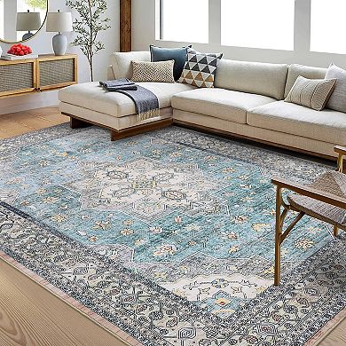 Garvee Machine Washable Non Slip Faux Wool Area Rugs for Living Room Bedroom