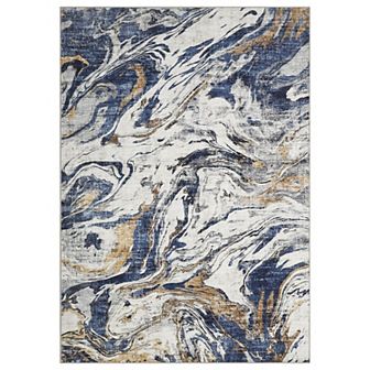 Garvee Faux Wool Modern Abstract Printed Soft Machine Washable Indoor Throw Area Rug