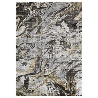 Garvee Faux Wool Modern Abstract Printed Soft Machine Washable Indoor Throw Area Rug
