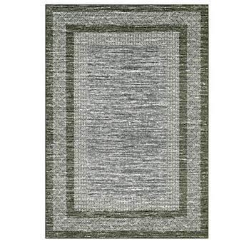 Garvee Square Frame Faux Wool Modern Solid Color Printed Washable Non Slip Area Rug