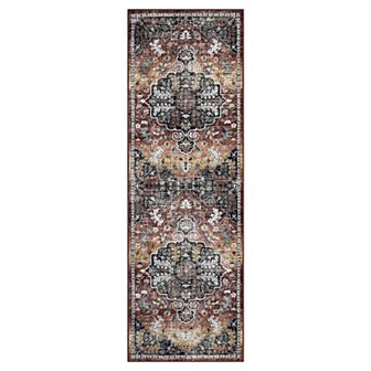 Garvee Faux Wool Vintage Floral Printed Area Rug Machine Washable Non Slip Carpet for Living Room