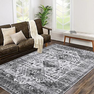 Garvee Machine Washable Non Slip Area Rug Non Shedding Carpet for Living Room Bedroom