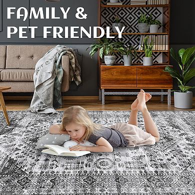 Garvee Machine Washable Non Slip Area Rug Non Shedding Carpet for Living Room Bedroom