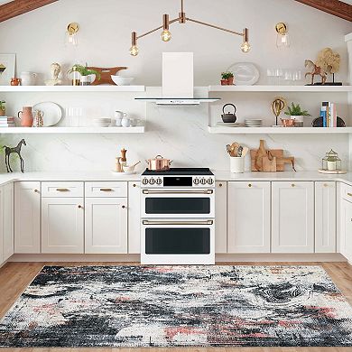 Garvee Machine Washable Non Slip Abstract Area Rug for Home Decor