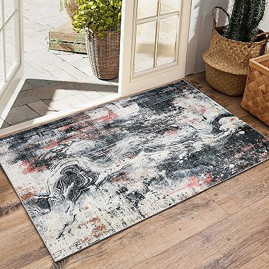 Garvee Machine Washable Non Slip Abstract Area Rug for Home Decor
