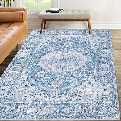 Garvee Washable Non Slip Area Rugs Stain Resistant Non Shedding Bordered for Indoor use