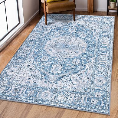 Garvee Washable Non Slip Area Rugs Stain Resistant Non Shedding Bordered for Indoor use
