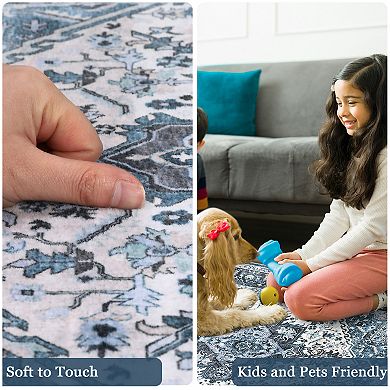 Garvee Machine Washable Area Rug Non Slip for Living Room Bedroom Playroom