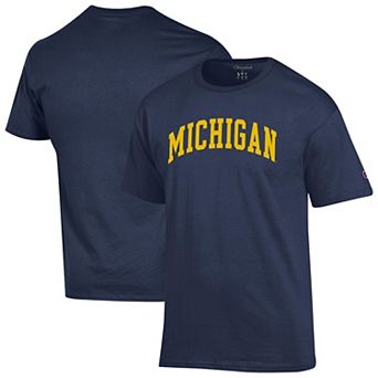 Men's Champion Navy Michigan Wolverines Basic Arch T-Shirt