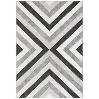 Garvee Pearl Velvet Modern Geometric Printed Area Rug Machine Washable Carpet for Home Use
