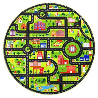 Garvee Washable Kids Playroom Rug Non Slip Carpet with City Life Traffic Road Design for Children