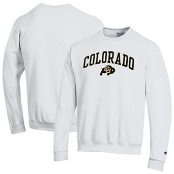Men's Champion® White Colorado Buffaloes Arch Over Logo Pullover Sweatshirt