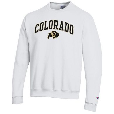 Men's Champion® White Colorado Buffaloes Arch Over Logo Pullover Sweatshirt