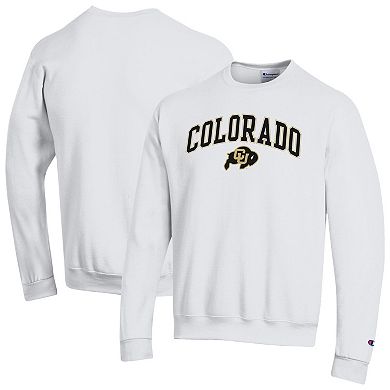 Men's Champion® White Colorado Buffaloes Arch Over Logo Pullover Sweatshirt
