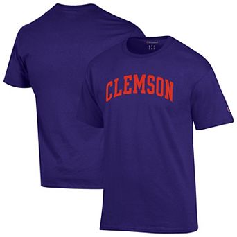 Men's Champion Purple Clemson Tigers Basic Arch T-Shirt
