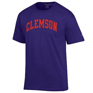 Men's Champion Purple Clemson Tigers Basic Arch T-Shirt