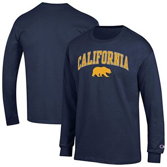 Men's Champion® Navy Cal Bears Arch Over Logo Long Sleeve T-Shirt