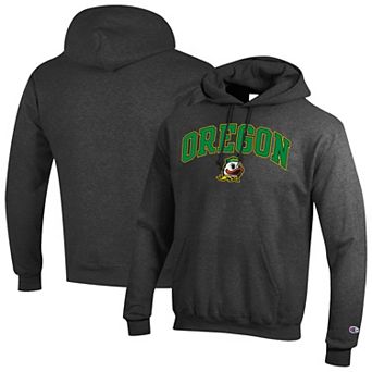 Men's Champion® Charcoal Oregon Ducks Arched Logo Fleece Pullover Hoodie