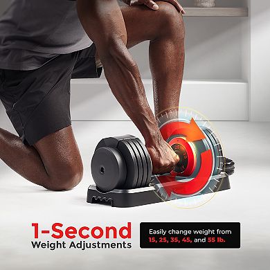 Sunny Health & Fitness Elite Adjustable Dumbbell 55-Pound