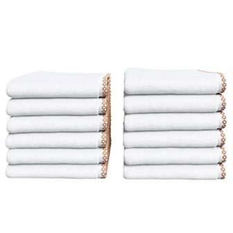Madelinen® Lightweight Cotton Boho-Chic Bath Towel, Hand Towel or Washcloth Set