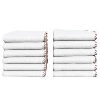 Madelinen® Lightweight Cotton Boho-Chic Bath Towel, Hand Towel or Washcloth Set