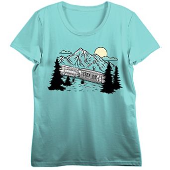 Juniors' Jackson Dean Mountain Scenery Graphic Tee