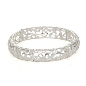 Nine West Silver Tone Leopard Stretch Bracelet