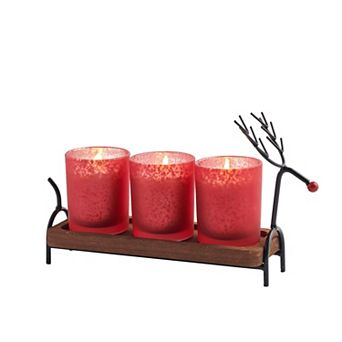 Studio 66 Rudy Triple Votive Candle Tray with Decorative Holder