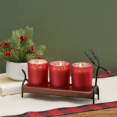 Studio 66 Rudy Triple Votive Candle Tray with Decorative Holder