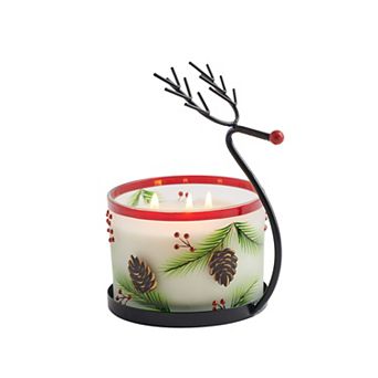 Studio 66 Woodland Rudy Three-Wick Candle with Decorative Holder