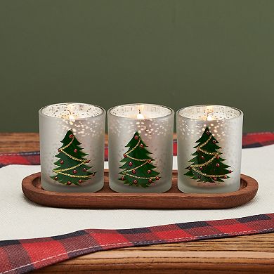 Studio 66 Glacier Forest 4-pc. Votive Candle and Tray Set