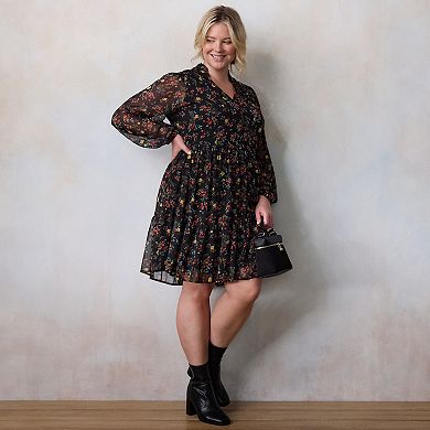 Plus Size LC Lauren Conrad Babydoll Tiered Shirtdress