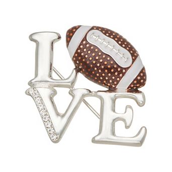 Napier Silver Tone Love Football Pin