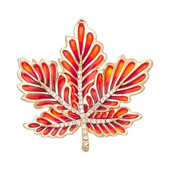 Napier Gold Tone Elevated Fall Leaf Pin