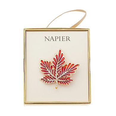 Napier Gold Tone Elevated Fall Leaf Pin