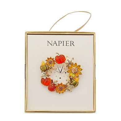 Napier Gold Tone Elevated Pumpkin Wreath Pin