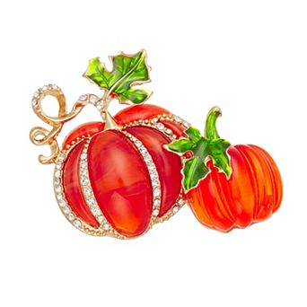 Napier Gold Tone Elevated Pumpkins Pin