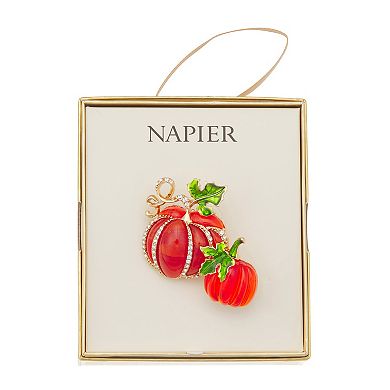 Napier Gold Tone Elevated Pumpkins Pin