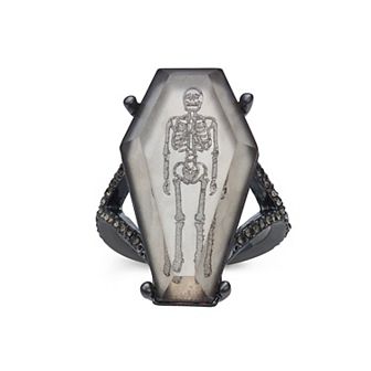 Simply Vera Vera Wang Black Tone Coffin Hem Ring