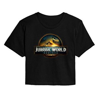 Juniors' Jurassic World Rebirth Logo Cropped Tee
