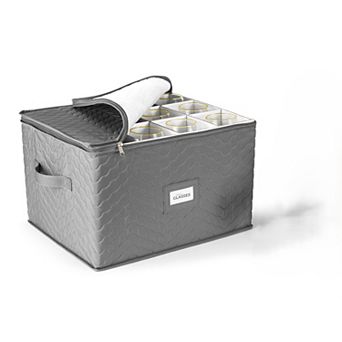 Sorbus Deluxe Quilted Stemware Case with Dividers - Service for 12